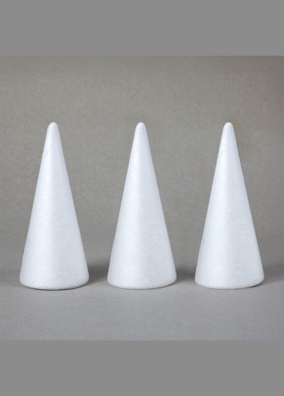Пінопластова заготовка Конус 743141 15 см 3 шт біла Santi (345730787)