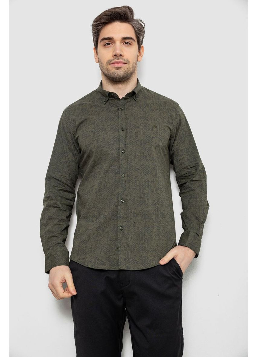 Сорочка чоловіча з принтом, колір коричневий, 186R6053 Ager (373018656)