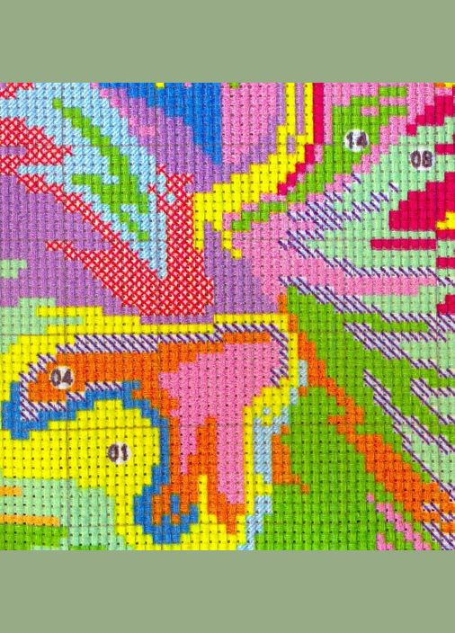 Набор для вышивания по нанесённой на канву схеме "Colorful Cat". AIDA 14CT printed, 39*32 см Joy Sunday (313613178)