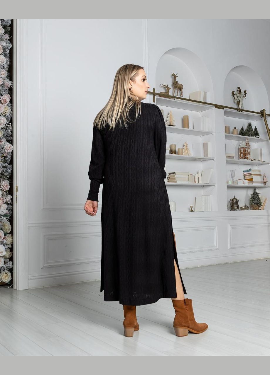 Черное повседневный платье трикотажное урсула 48 черный 0446 Vlavi