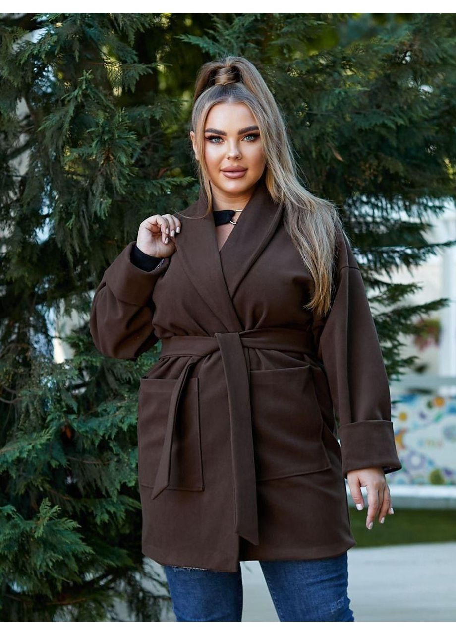 Коричневе демісезонне Жіноче кашемірове пальто Sofia