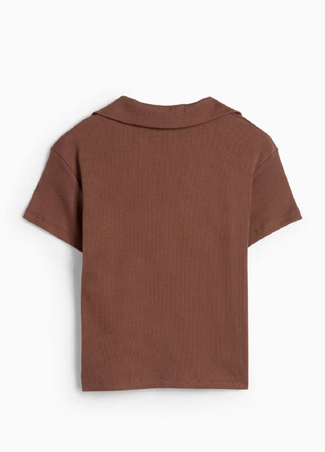 Коричневая женская футболка-поло C&A с рисунком