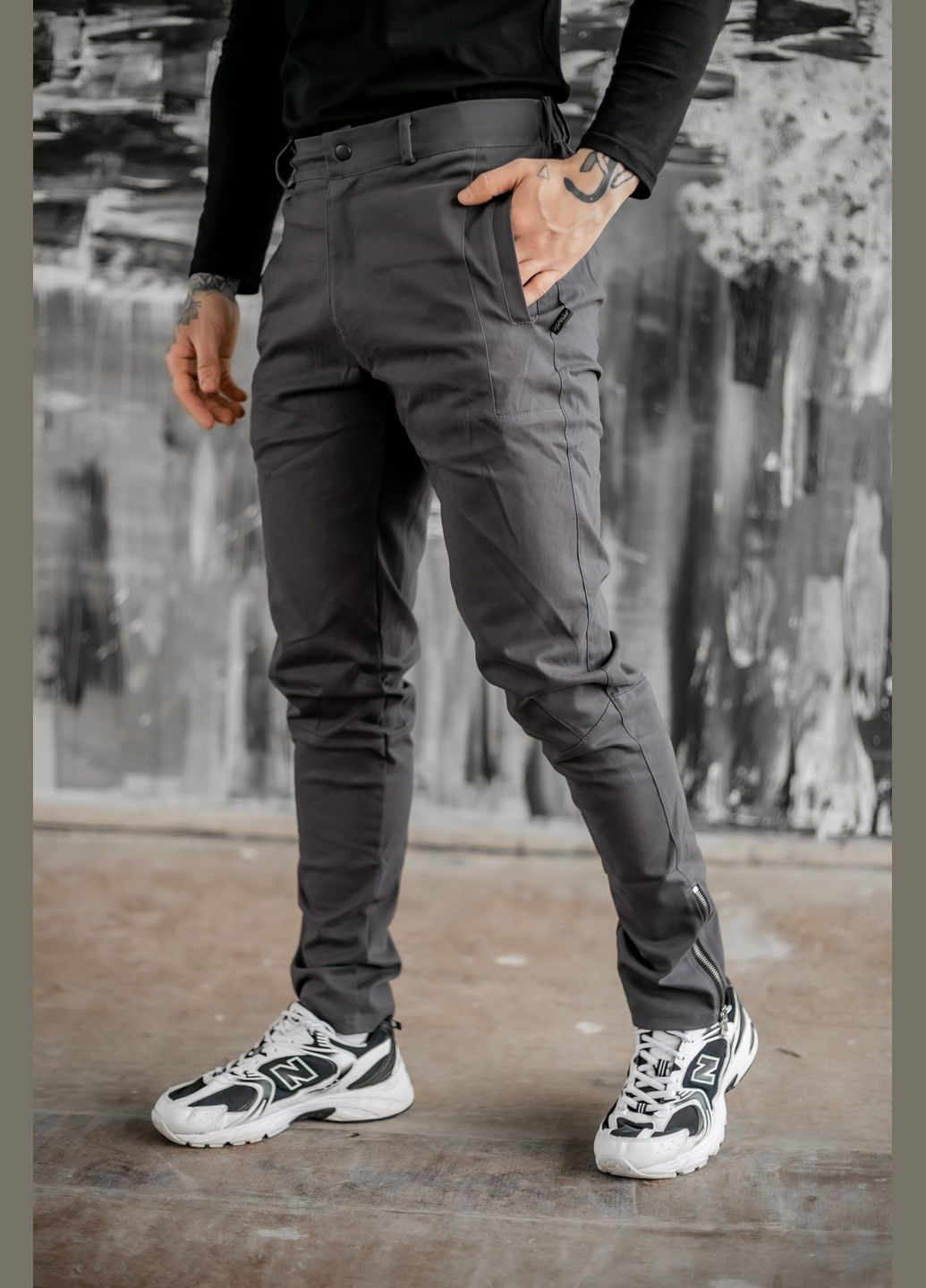 Серые повседневный демисезонные зауженные брюки Intruder