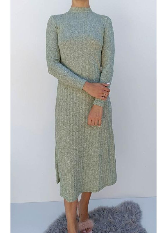 Зелена в'язна сукня міді Zara