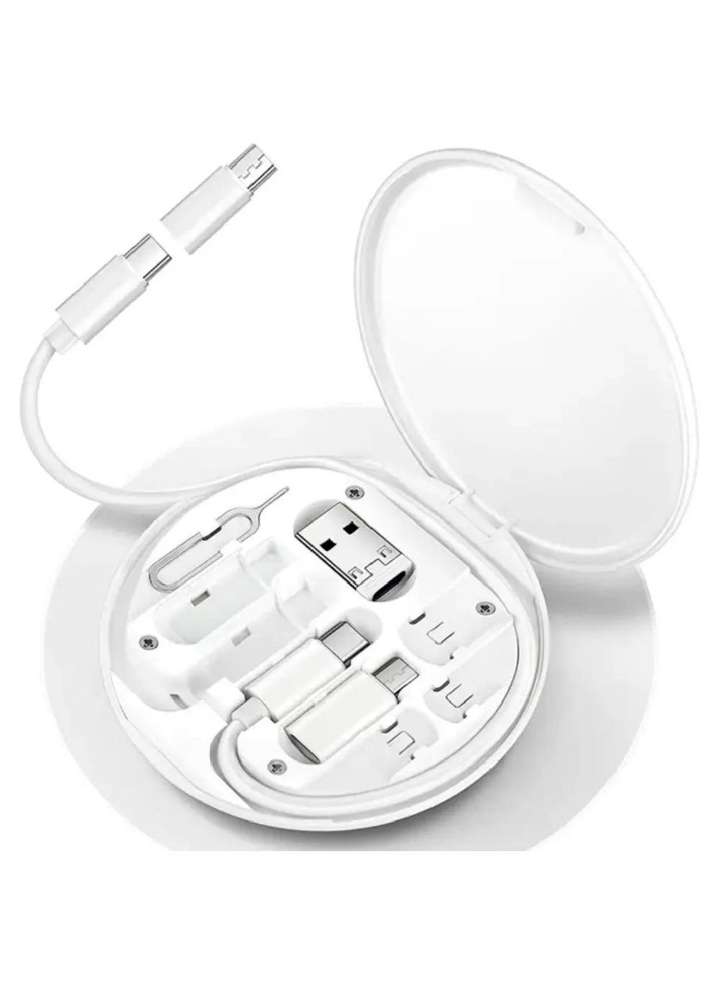 Комплект набор в чехле кейсе кабель для зарядки телефона передачи данных дата кабель (476714-Prob) Белый Unbranded (289200923)