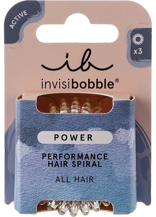 Резинка-браслет для волос Power Crystal Clear Perfomance Hair Spiral 3шт (1261347-27058884) Invisibobble (365800247)