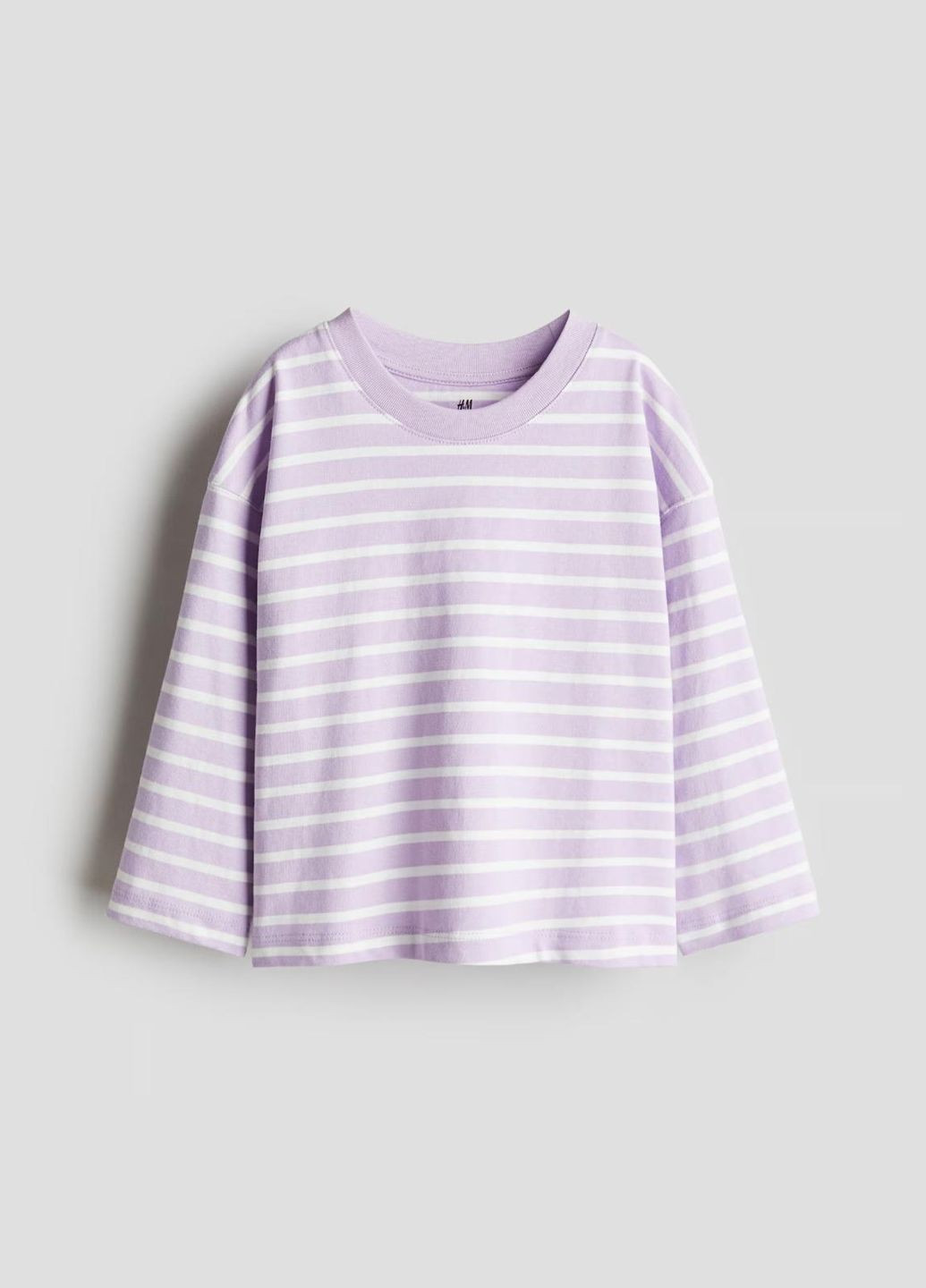 Фиолетовый демисезонный повседневный лонгслив H&M в полоску