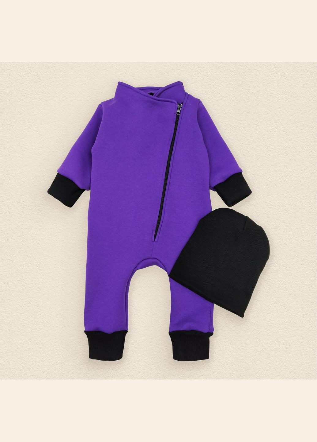 Комбінезон дитячий теплий і шапочка з рубчика Amethyst Фіолетовий dexter's (279760821)