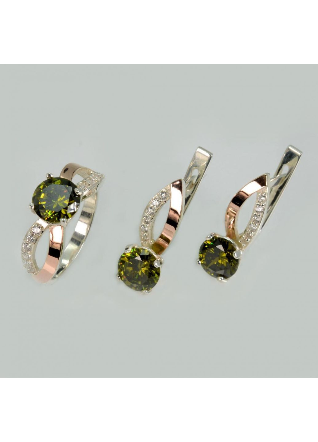 Серебряный комплект со вставками из золота Silver Style (367268363)