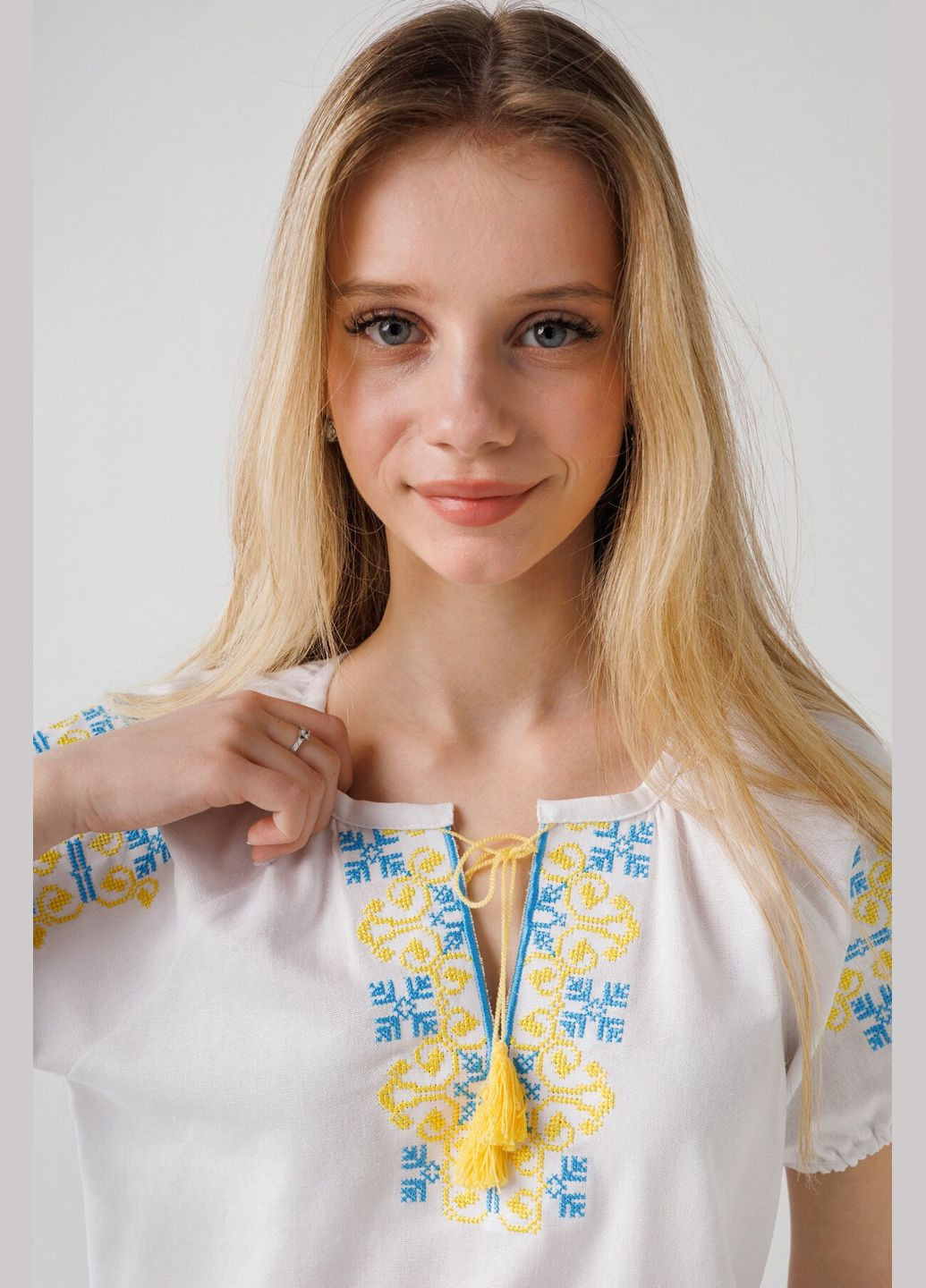 Блакитна сорочка з вишивкою для дівчинки ольга 140 см (2000990387134s)(sc) shop (2000990387134) (280925003)