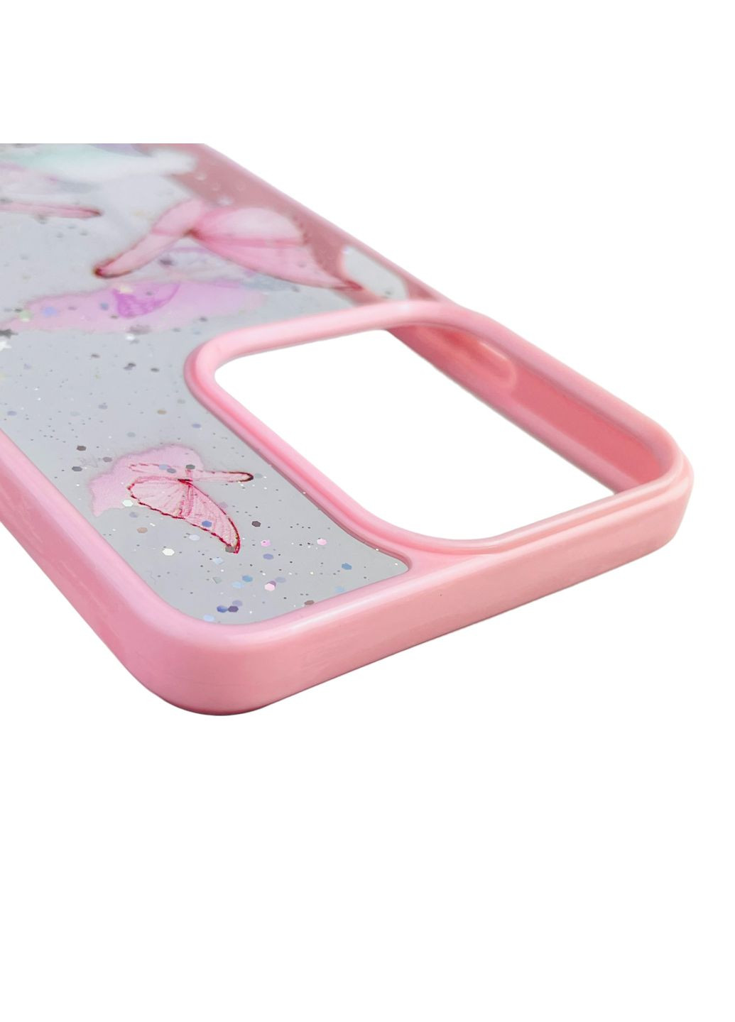 Чохол для Note 50 з блискітками з метеликами на реалмі нот 50 рожевий Realme (366389103)