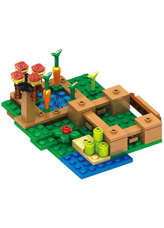 Конструктор Майнкрафт Селище-ферма з персонажами, селянами та мобами Minecraft 569 деталей My World (350945592)