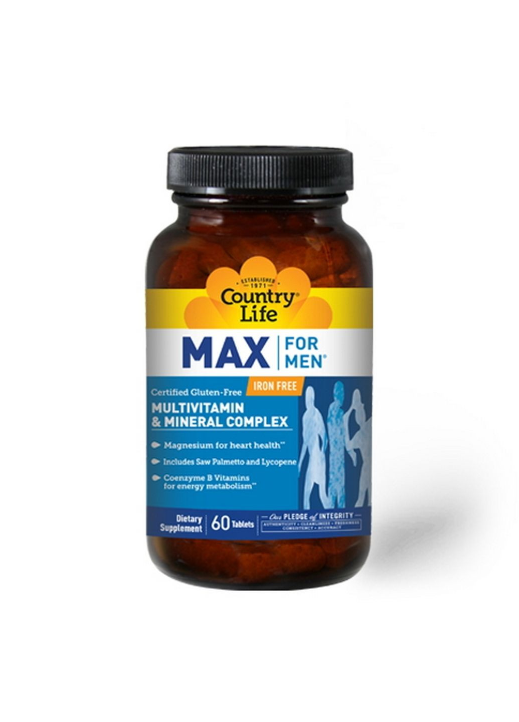 Витамины и минералы Max for Men, 60 таблеток Country Life (293480996)