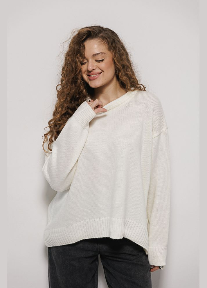 Женский вязаный джемпер оверсайз темно-шоколадного цвета Arjen (304251324)