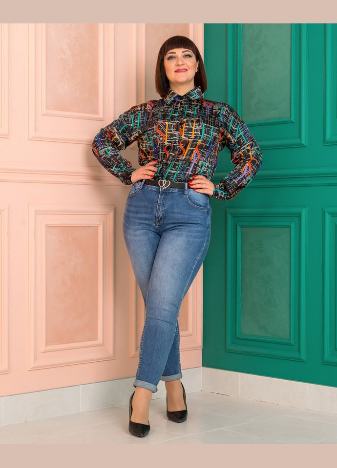 Чёрная блуза 1564-5 Alenka Plus