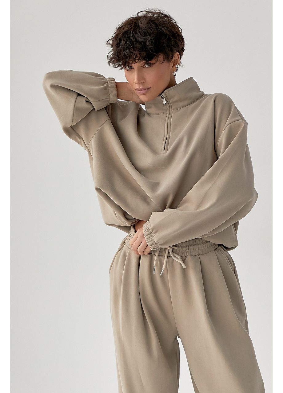 Зимовий однотонний спортивний костюм із затяжками Lurex (372255433)