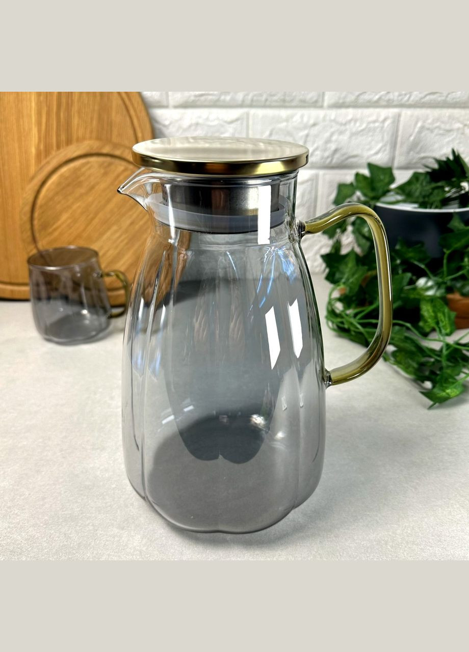 Высокий стеклянный чайник для плиты 2 л Дымка Roko No Brand (303213219)