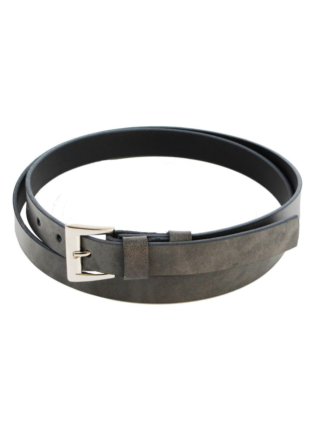 Вузький жіночий ремінь зі шкіри 1,8 см сірий Cavaldi (361665235)