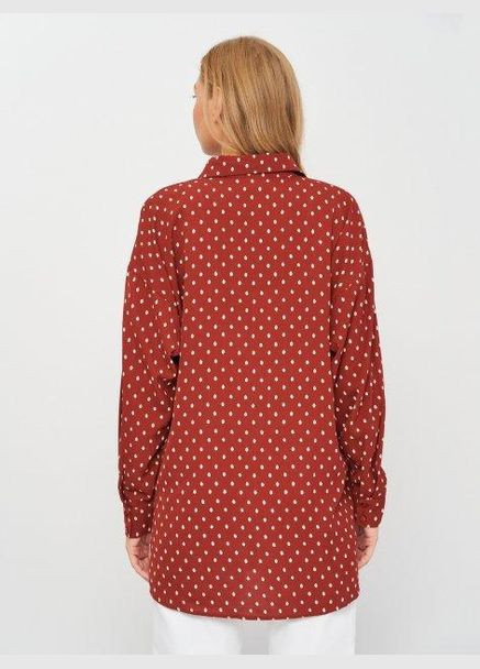 Светло-оранжевая блуза демисезон,кирпичный в узоры, Minimum