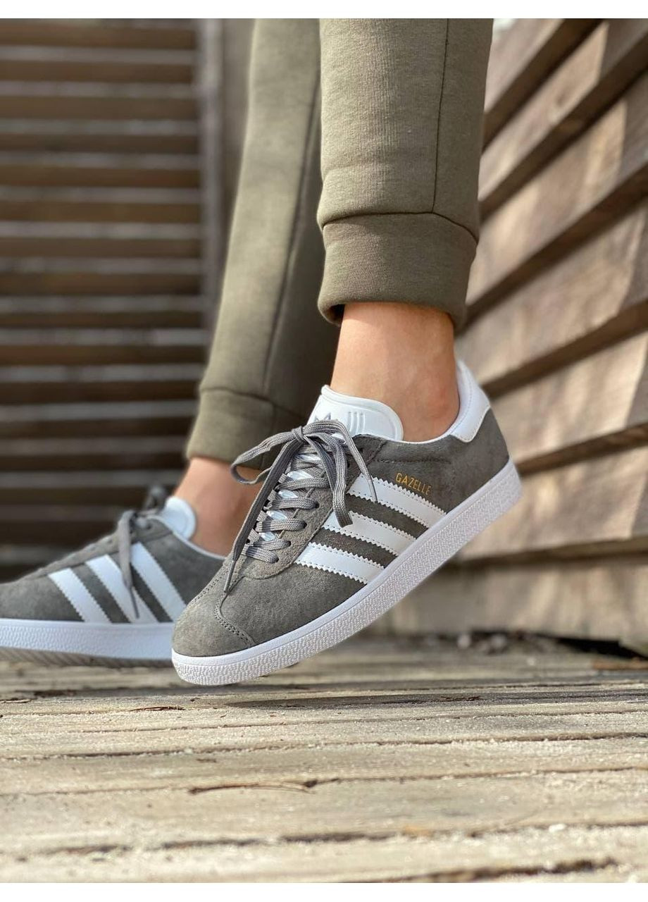Чорні кросівки чоловічі adidas gazelle dark grey адідас газель чорні демісезон No Brand