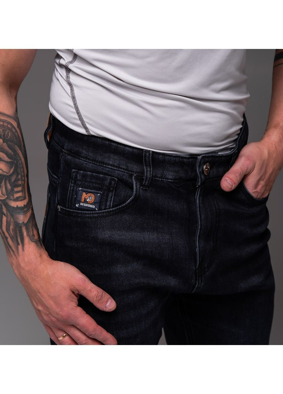 Темно-серые зимние мужские утепленные джинсы bj с начесом Vakko