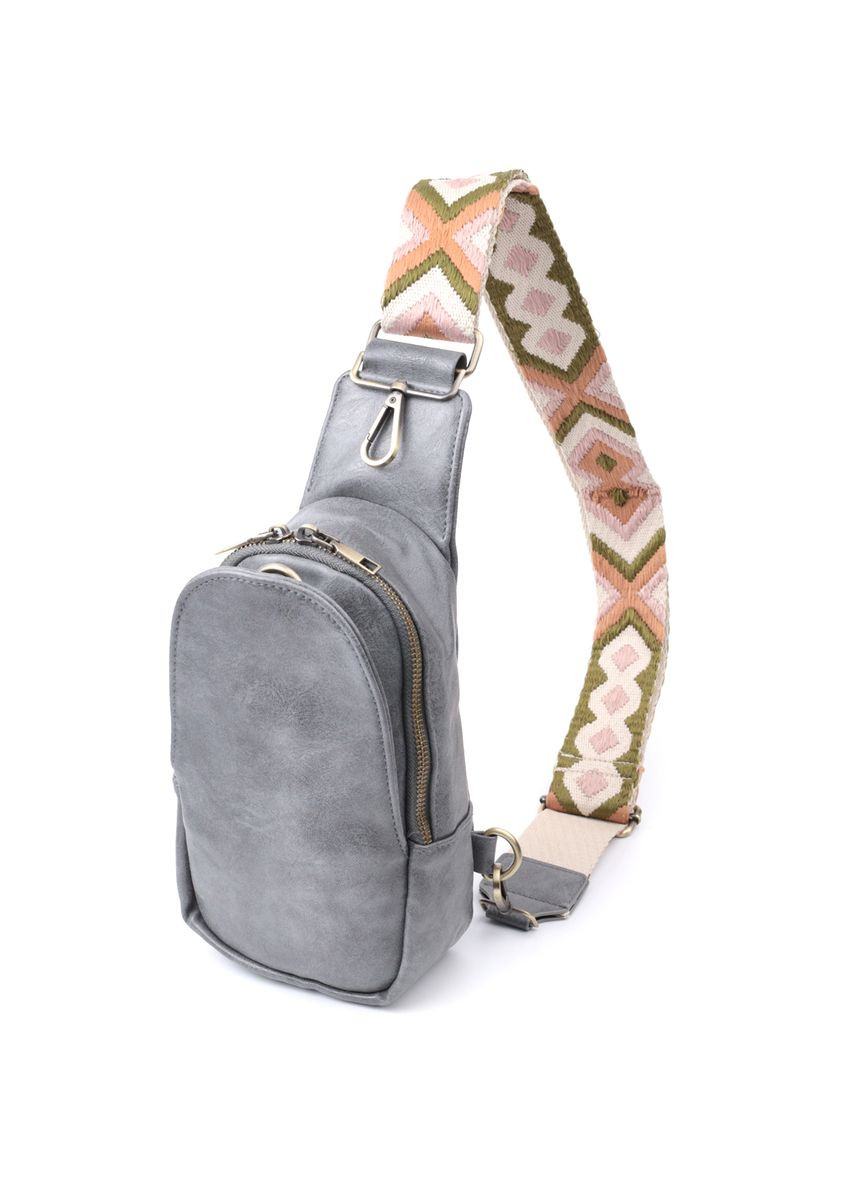 Сумка через плечо из экокожи Vintage с потайным карманом серого цвета (sku_22792) No Brand (329853155)