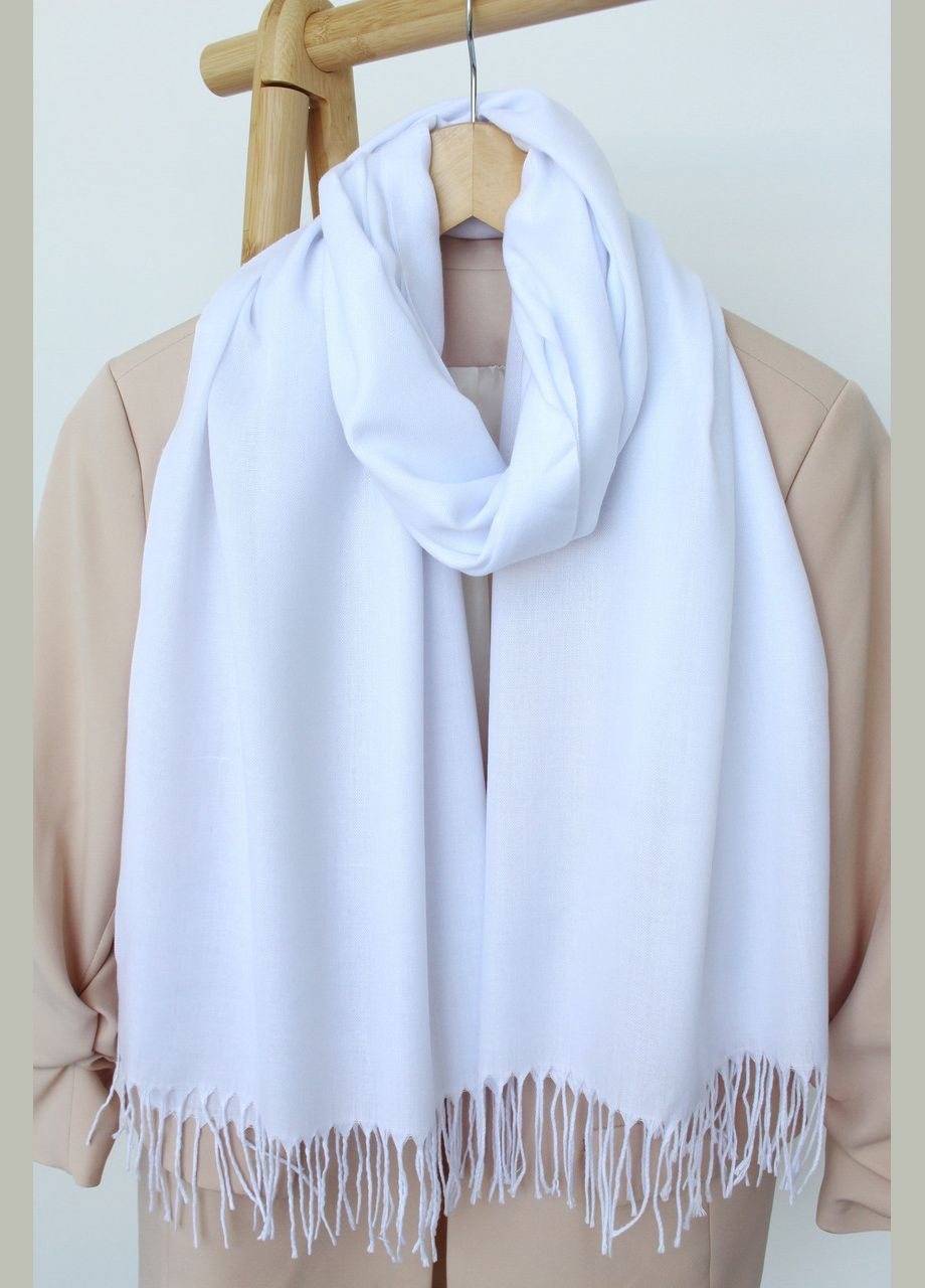 Шарф однотонный "Луиза" белый 116067 Husta (322502446)