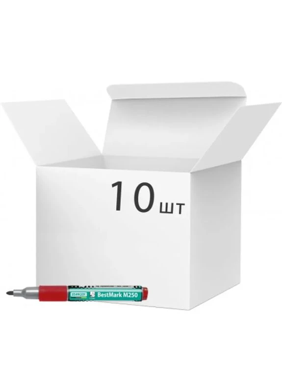 Маркер водостойкий, 1-3 мм, с грипом 10 шт (MARKER-PER-STM250R10) STANGER (399661664)