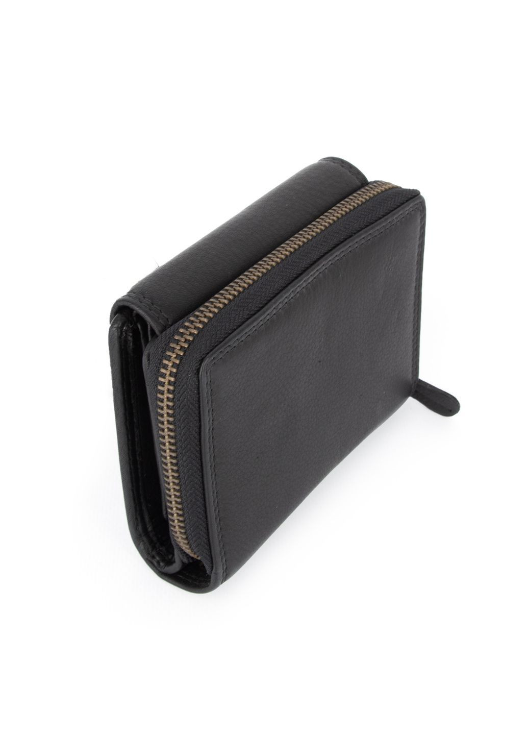 Женский кожаный кошелек 5181 HB черный на кнопке HILL BURRY (366062733)