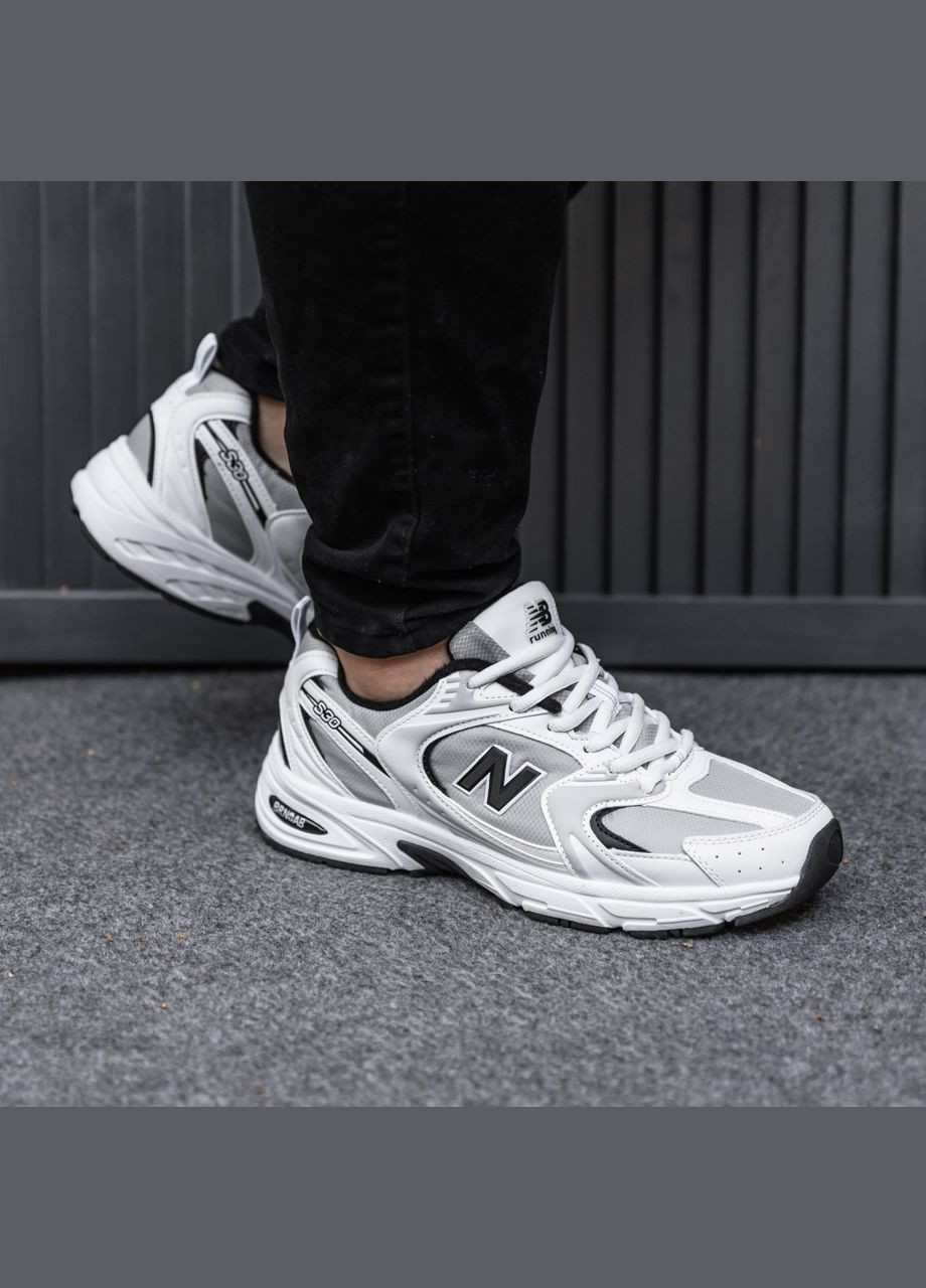 Білі Зимовий кросівки зимові чоловічі new balance 530 winter white gray black fleece | нью беланс 530 білі сірі чорні з флісом No Brand
