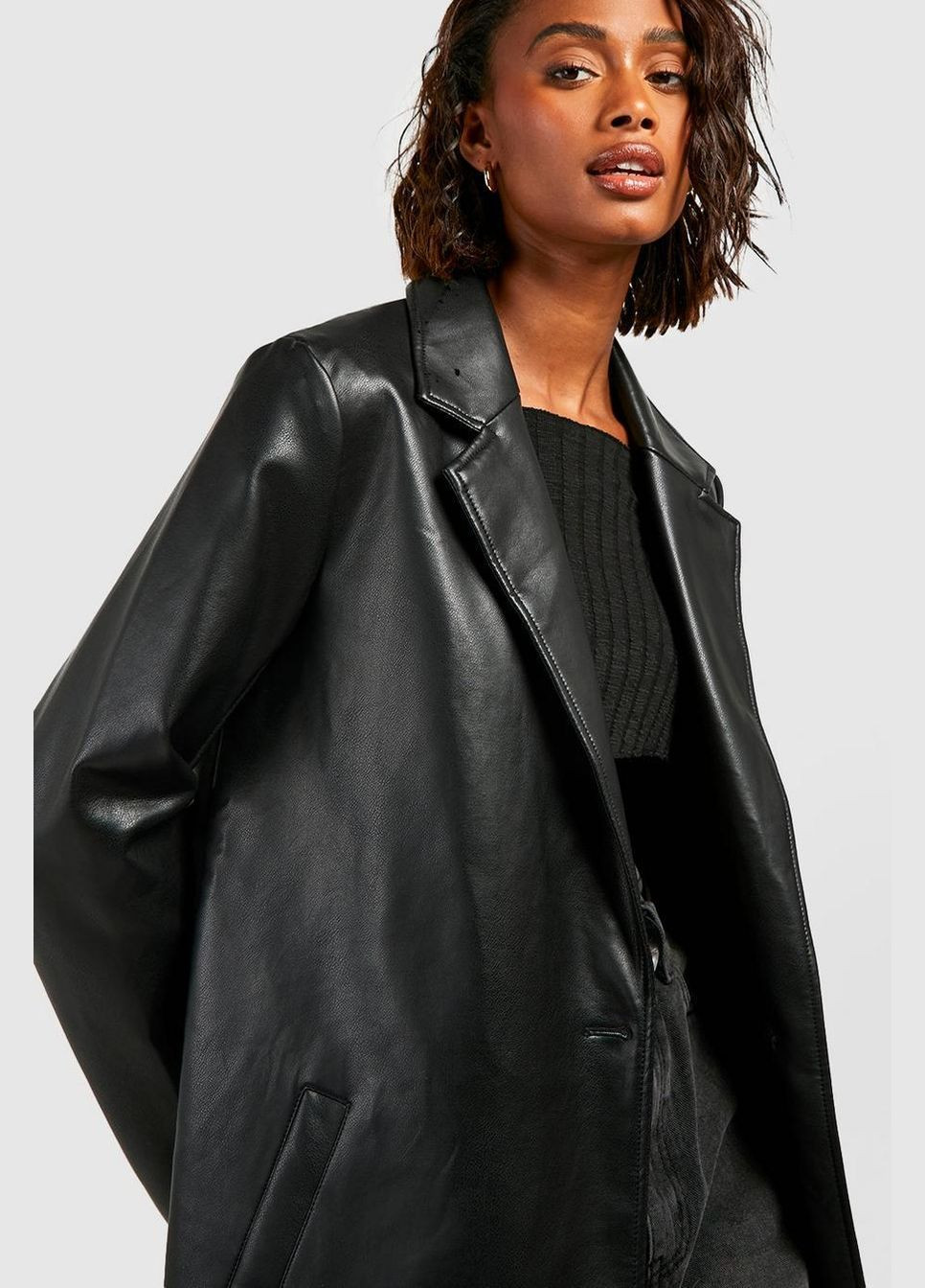 Чорне демісезонне Пальто Boohoo