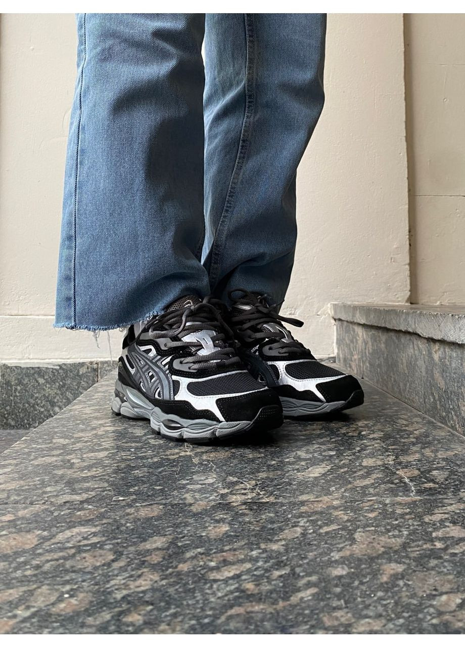Серые демисезонные кроссовки мужские asics gel-nyc graphite grey / black асикс гель нюк No Brand