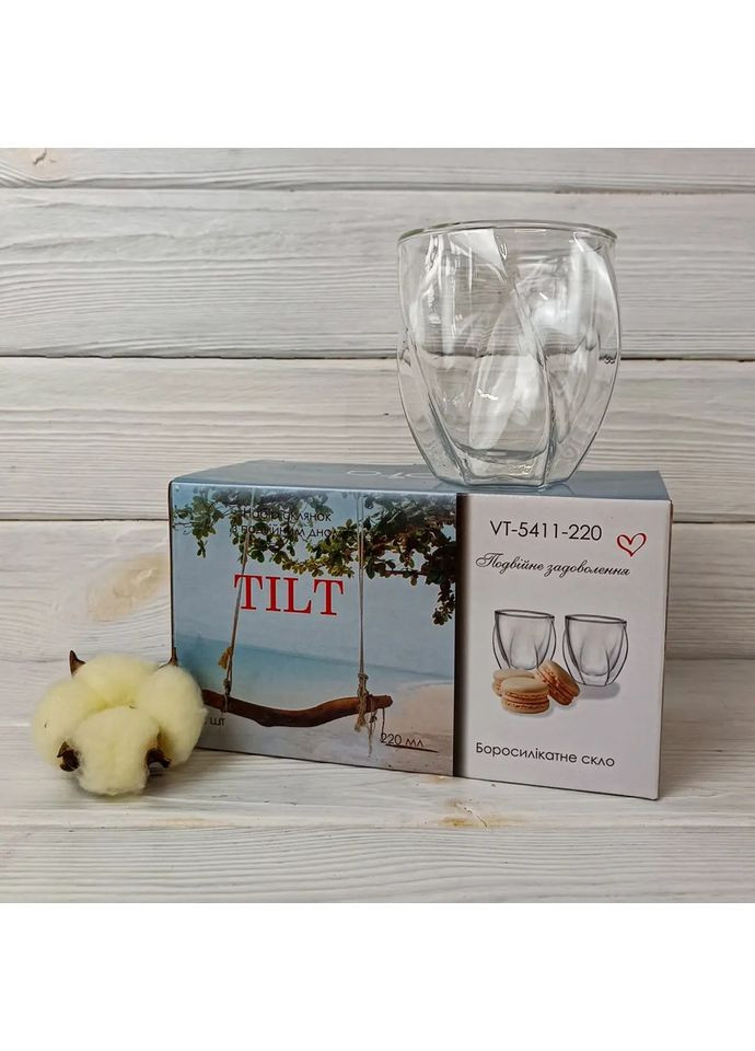 Набор стаканов низких с двойным дном TILT VT-5411-220 220 мл 2 шт Vittora (349225424)