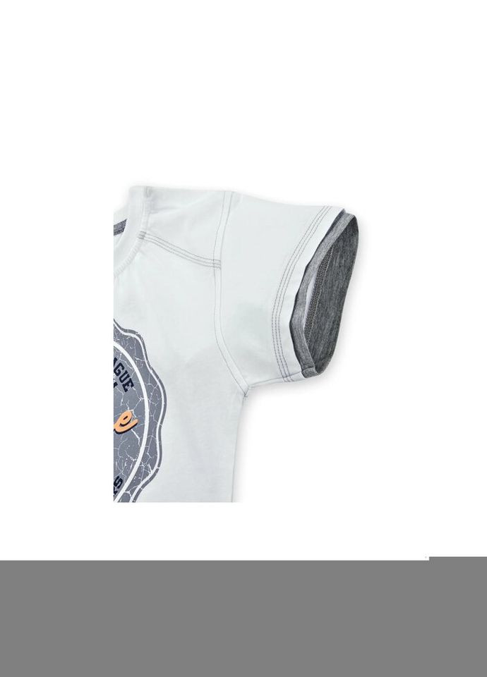 Комбинированная демисезонная футболка детская "college" (4678-116b-white) E&H