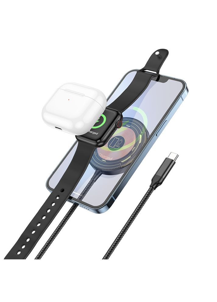 Бездротовий зарядний пристрій CW45 Fast 3-in-1 magnetic швидке заряджання Type-C Hoco (353497622)