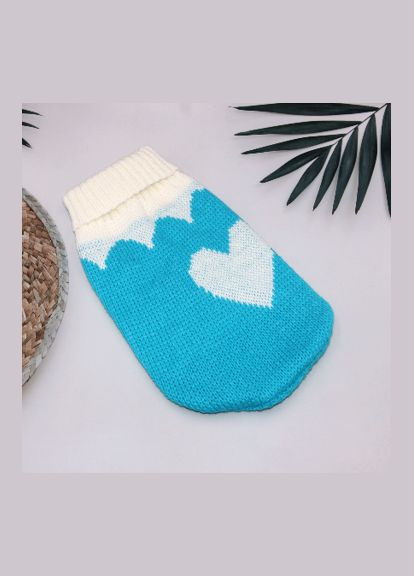 Вязаный акриловый свитер для котов и кошек Pet Style "Синее сердце" L No Brand - (323232326)