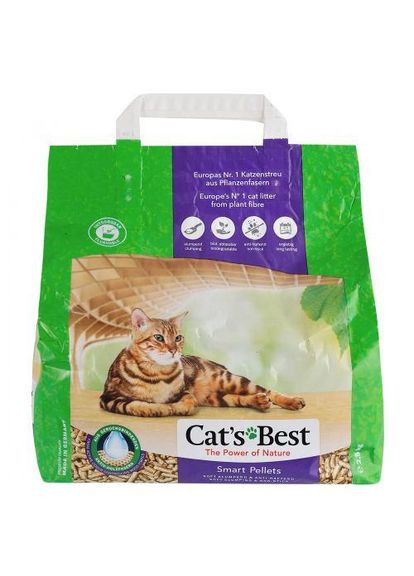Наповнювач Cat’s Best Smart Pellets для котячого туалету, Деревний, 5л/2.5кг (*) No Brand (326068326)