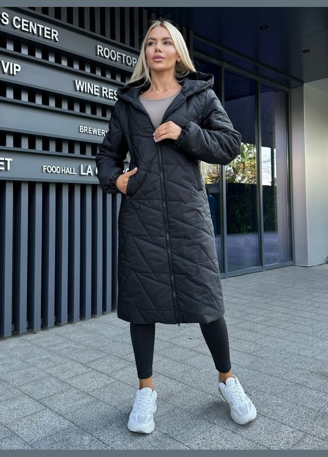 Черная демисезонная куртка плащевка канада + подклада синтепон 200 No Brand