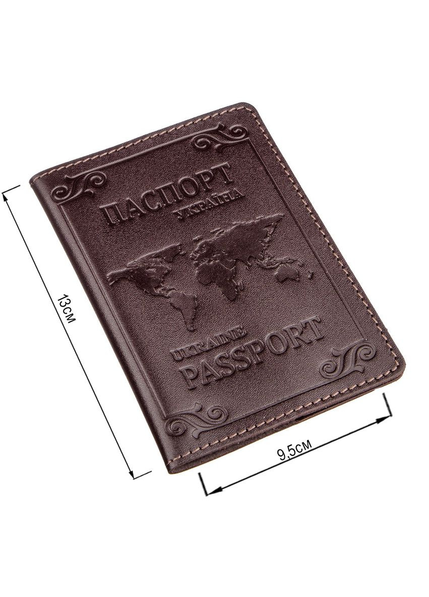 Кожаная обложка на паспорт с картой и рамкой SHVIGEL коричневая (sku_13983) No Brand (327819457)