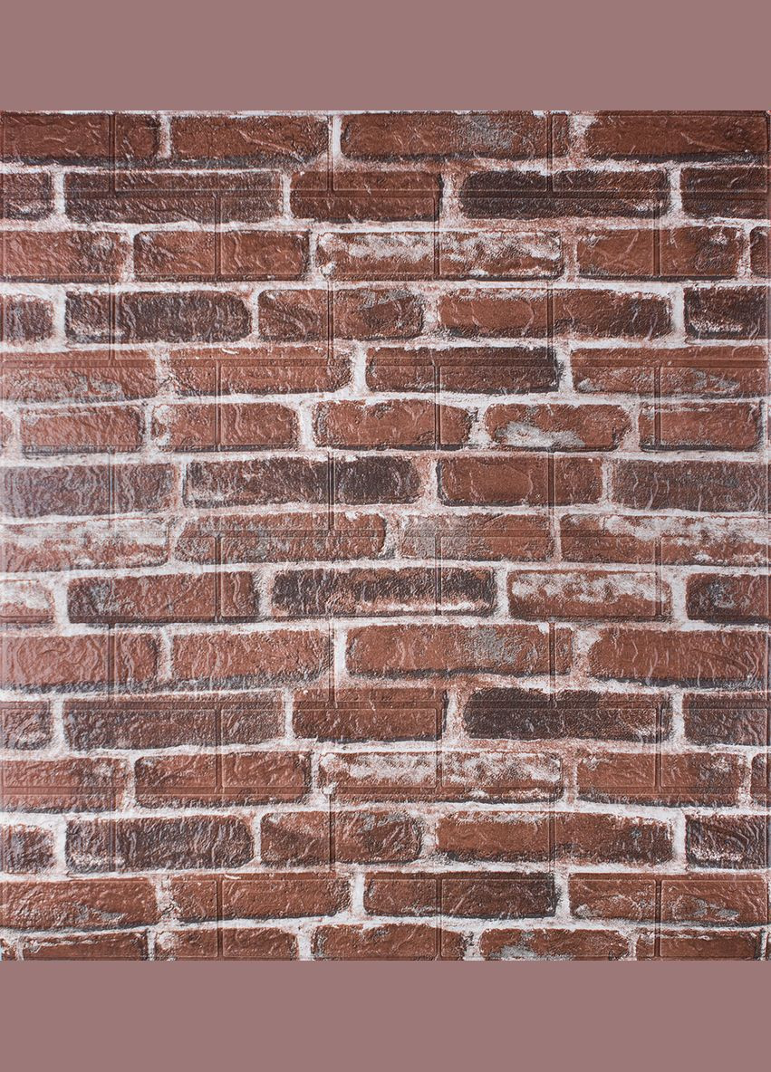 Самоклейка декоративна 3D панель під червону катеринославську цеглу 700x770x3мм 3D Loft (298400639)