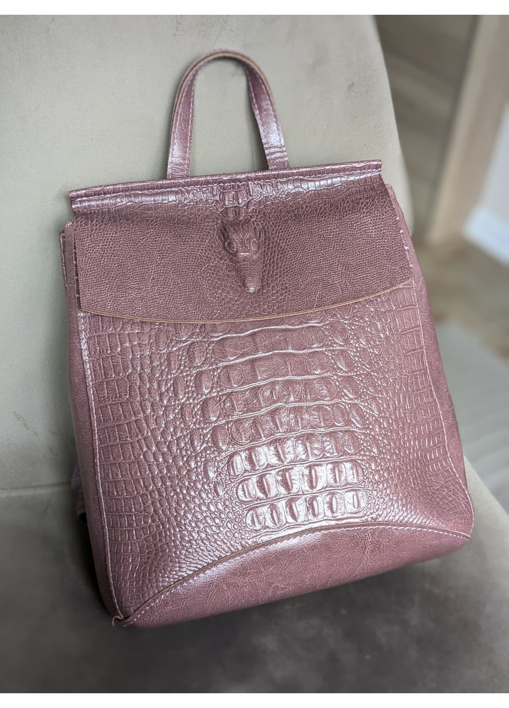 Сумка-рюкзак шкіряний алігатор, крокодил Vishnya (364100431)