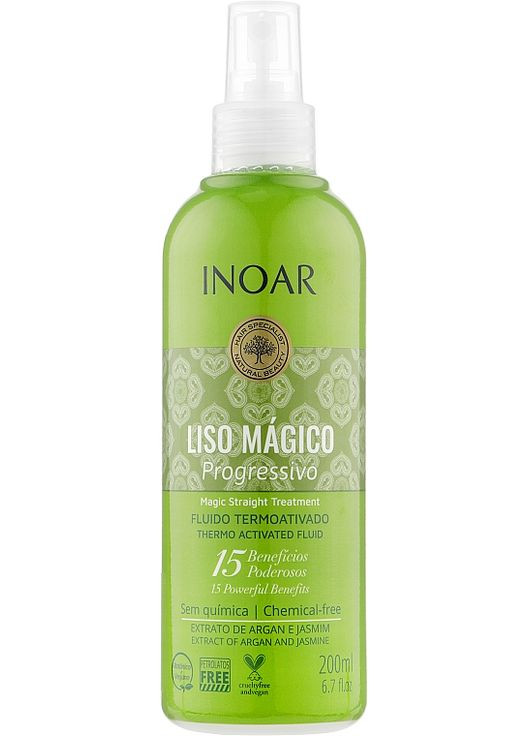 Термозахист для волосся "Екстракт аргани & жасмину" Liso Magico Progressivo Fluido 200ml (1030049-67179) Inoar (368665247)