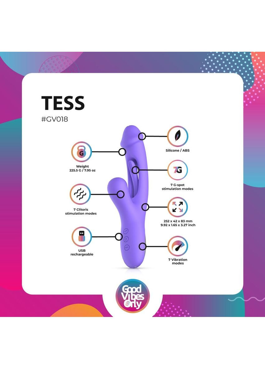 Вибратор-кролик - Tess Rabbit Vibrator with G-Spot Stimulator Good Vibes Only (369945471)