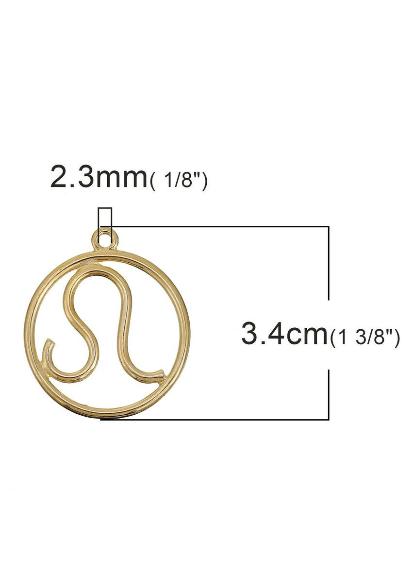 Подвески металлические Кулон знак зодиака созвездия Лева 34 мм x 30 мм Finding (328942995)