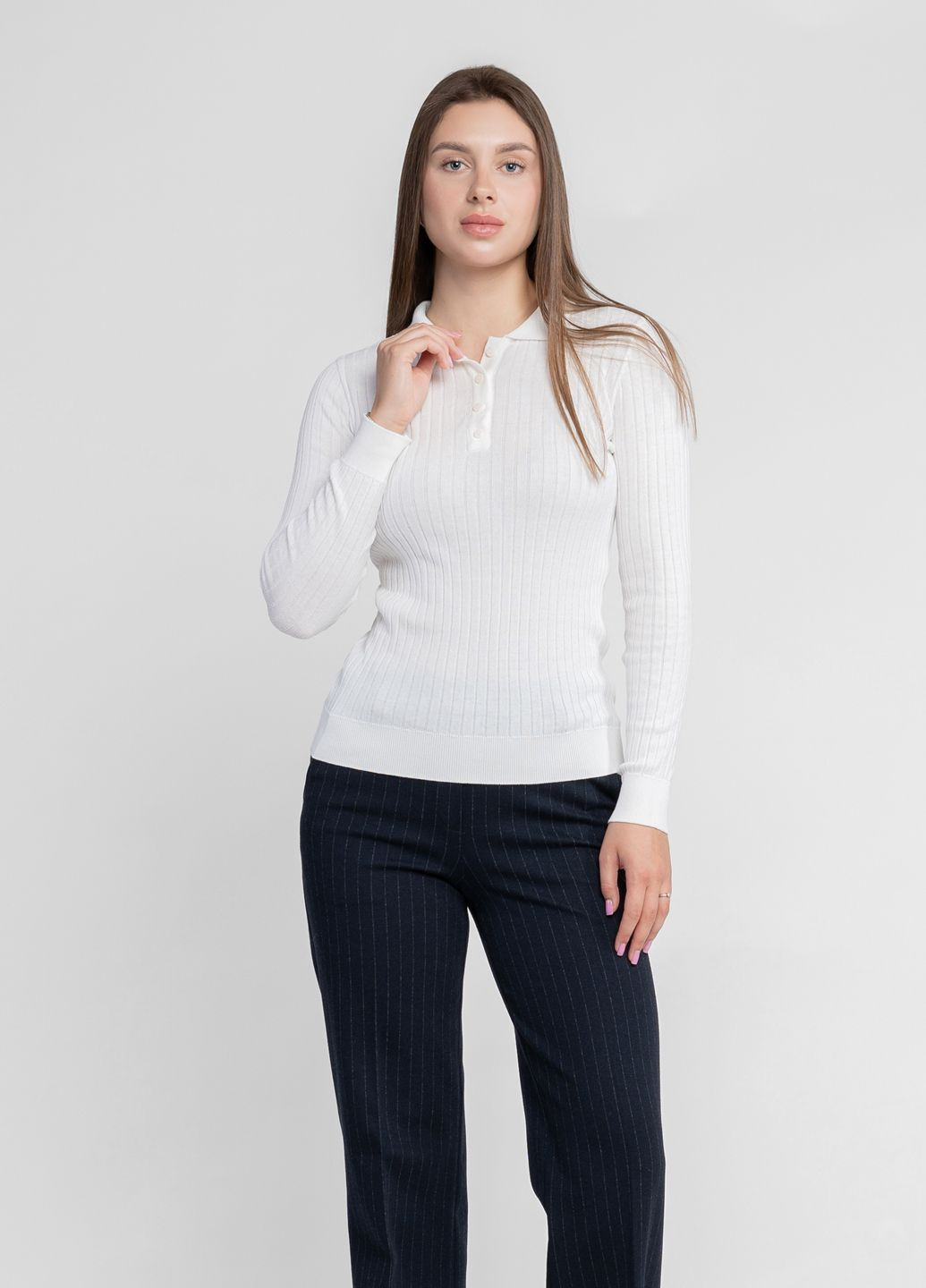 Белая женская футболка-поло женское белое Arber