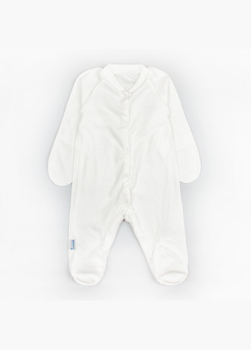 Молочний однотонний чоловічок для немовля Білий dexter's (282743928)