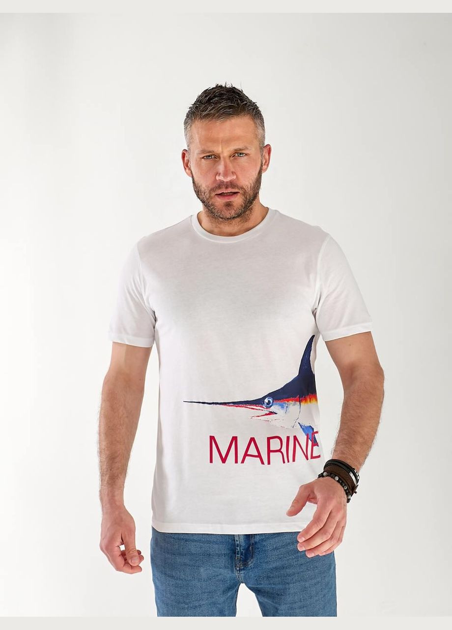 Біла чоловіча футболка з малюнком бiлого кольору 33489 Fashion