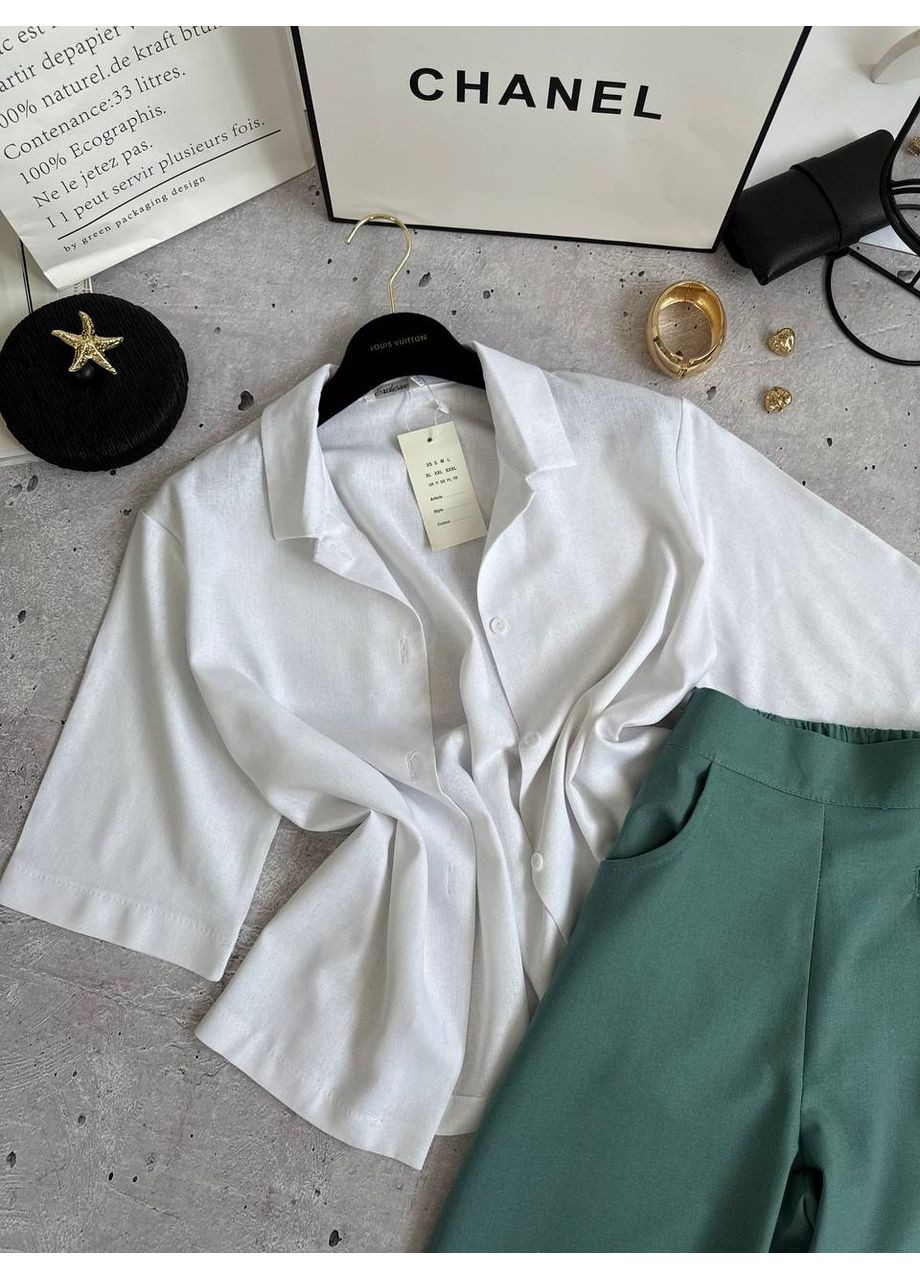 Жіночий лляний костюм з сорочкою та штанами Avanti (350313528)