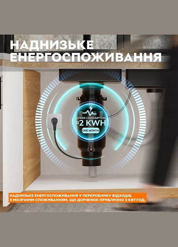 Подрібнювач харчових відходів S55, Black MIUI (331157670)