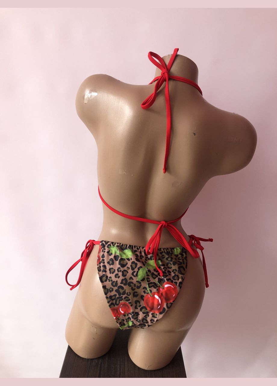 Коричневый демисезонный женский купальник на завязках (арт.6083) No Brand